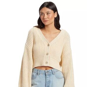Juniors' Sundaze Cropped Drop-Shoulder Cardigan